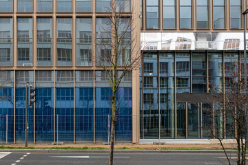 Detail of the exterior facade of a modern building