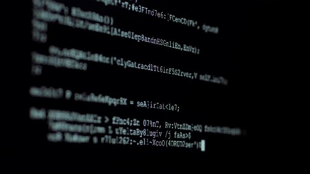 Program Code. Computer programming code scroll. Source code on the monitor screen.