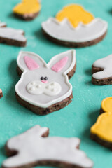 Fototapeta na wymiar Delicious Decorated Easter Cookies