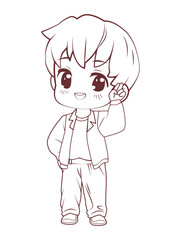 anime chibi boy coloring