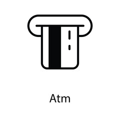 Atm icon. Suitable for Web Page, Mobile App, UI, UX and GUI design.