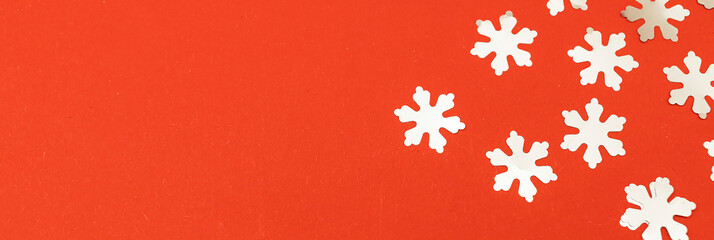 Banner with silver snowflakes