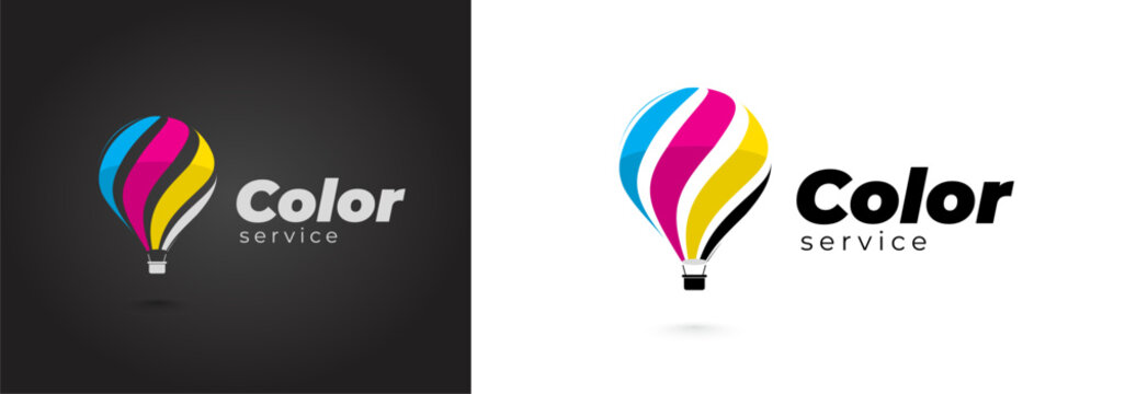 Air ballon colored logo Color cmyk theme polygraphy