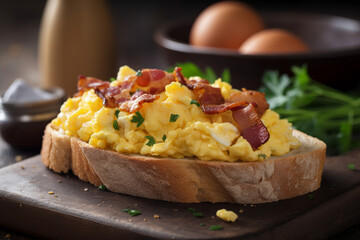 Scrambled eggs with bacon