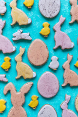 Decorated Easter Cookies, Sugar Cookies with creative Icing, Easter present