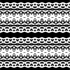 Vector geometric seamless pattern. Ornamental background with abstract shapes. Black and white texture. Abstract ornament background. Dark repeat design for decor, fabric, cloth.Abstraction art.