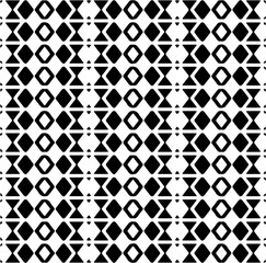 Vector geometric seamless pattern. Ornamental background with abstract shapes. Black and white texture. Abstract ornament background. Dark repeat design for decor, fabric, cloth.Abstraction art.