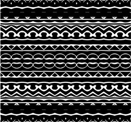 Vector geometric seamless pattern. Ornamental background with abstract shapes. Black and white texture. Abstract ornament background. Dark repeat design for decor, fabric, cloth.Abstraction art.