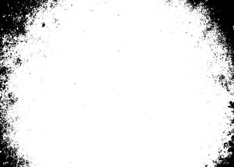 Grunge border vector texture background. Abstract frame overlay. Dirty and damaged backdrop. Vector graphic illustration with transparent white. EPS10.