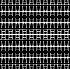 Vector geometric seamless pattern. Ornamental background with abstract shapes. Black and white texture. Abstract ornament background. Dark repeat design for decor, fabric, cloth.Abstraction art.