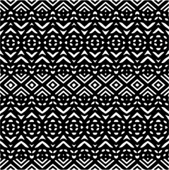 Vector geometric seamless pattern. Ornamental background with abstract shapes. Black and white texture. Abstract ornament background. Dark repeat design for decor, fabric, cloth.Abstraction art.