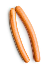 Tasty sausages. Frankfurters isolated on white background.