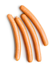Tasty sausages. Frankfurters isolated on white background.