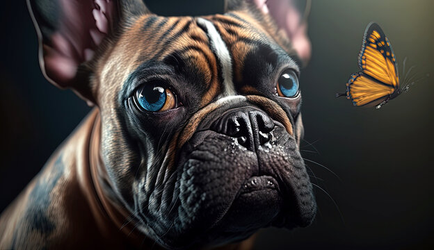english bulldog face portrait