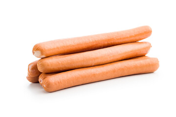 Tasty sausages. Frankfurters isolated on white background.
