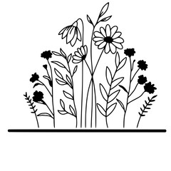  Wildflowers SVG | Floral Monogram SVG | Trendy SVG | Wildflower Clipart Printable | Instant Download | abstract background