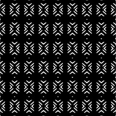 Vector geometric seamless pattern. Ornamental background with abstract shapes. Black and white texture. Abstract ornament background. Dark repeat design for decor, fabric, cloth.Abstraction art.
