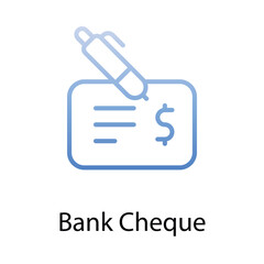 Bank Cheque icon. Suitable for Web Page, Mobile App, UI, UX and GUI design.