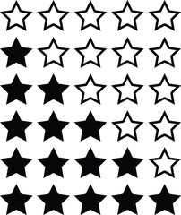 5 star rating system vector illustration.