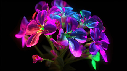 Obraz na płótnie Canvas neon flowers