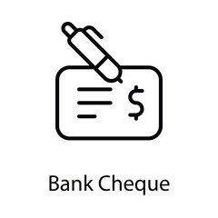 Bank Cheque icon. Suitable for Web Page, Mobile App, UI, UX and GUI design.