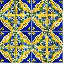 Seamless pattern of Portuguese style Azulejo tiles