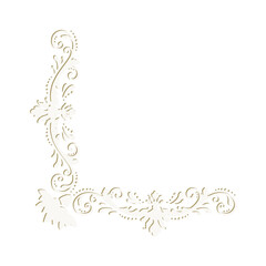 floral label frame with damask pattern
