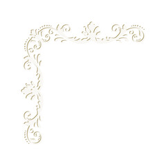 floral label frame with damask pattern