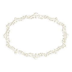 floral label frame with damask pattern