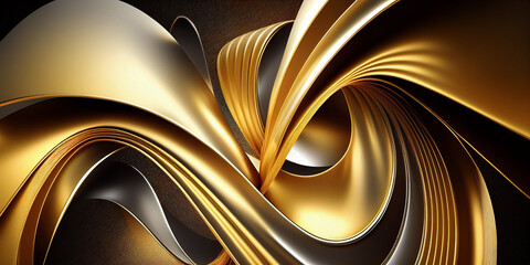 Abstract golden wave  Generative AI