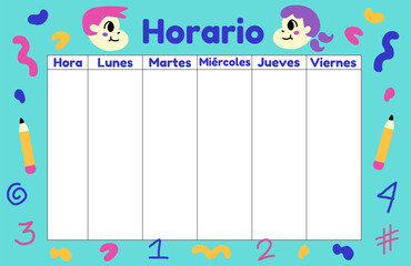 School Timetable / Horario escolar