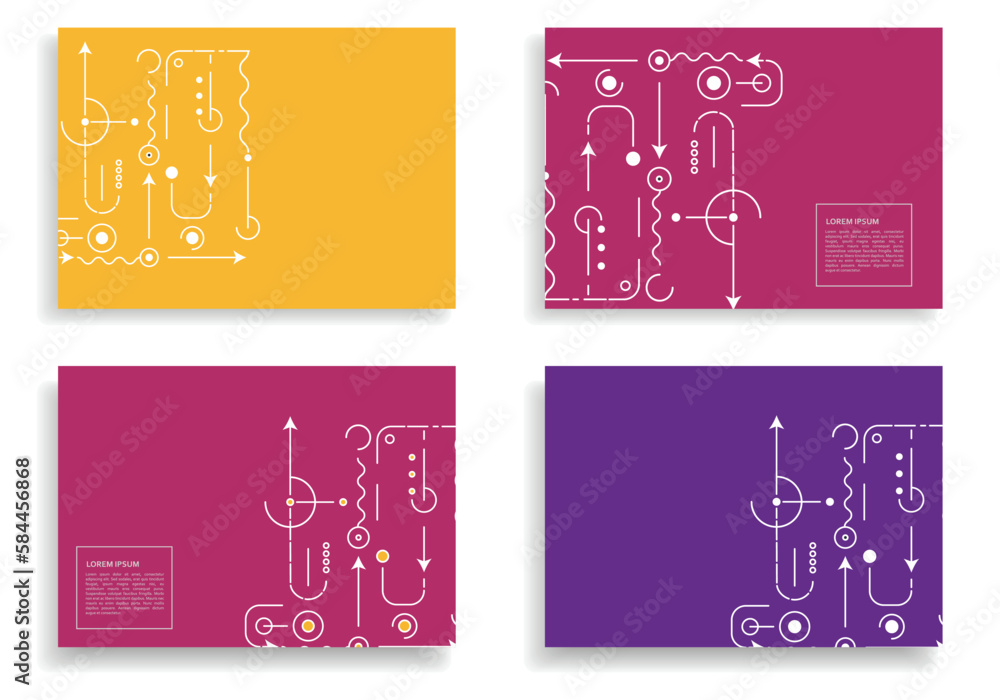 Poster abstract geometric shapes on cover brochures. vector pattern texture. technology creative design