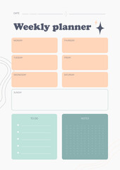 weekly planner for notebook notes diary