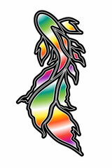 beautiful  design vector beauty of colorful betta fish line art logo with beautiful fins for wallpaper or clothing
