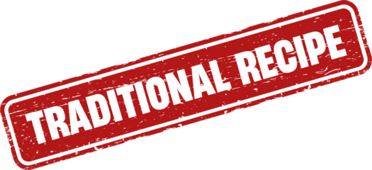 Traditional recipe grunge rubber stamp