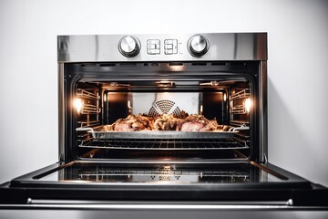 Barbecue in the oven. Generative AI.