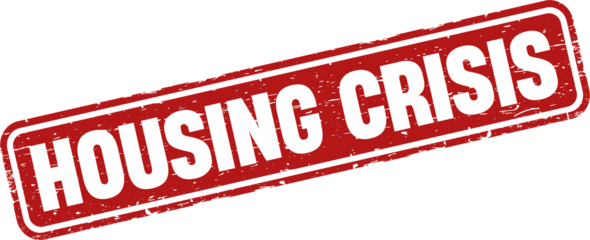 Housing crisis grunge rubber stamp
