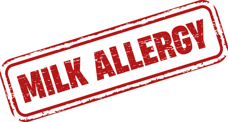 Milk allergy grunge rubber stamp	