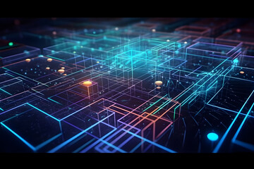 Obraz premium technology background composition smart infrastructure desktop