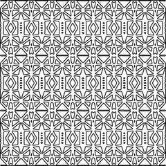 Stylish texture with figures from lines.
Abstract geometric black and white pattern for web page, textures, card, poster, fabric, textile. Monochrome graphic repeating design.