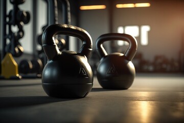 Obraz na płótnie Canvas Kettlebells in the gym. Sports life. Sports and weightlifting.