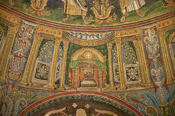 Colorfull mosaic in the church of Ravenna
