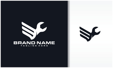Wings and wrench logo