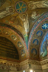 Colorfull mosaic in the church of Ravenna