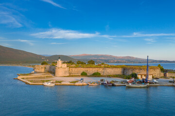 Fortress of Agia Mavra (Santa Mavra) at the entrance of Lefkada island, Greece.