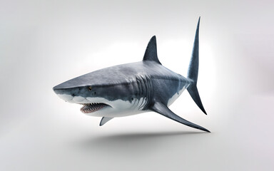 The Great White Shark. A large grey reef shark, Carcharhinus amblyrhynchos, showing the mouth and teeth