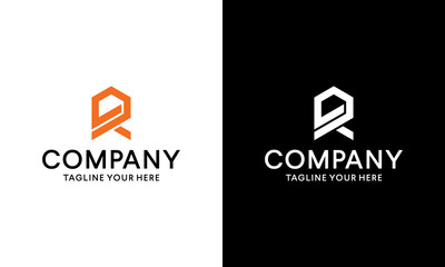 R or RR Initial Letter Uppercase Logo Design Template Vector Illustration