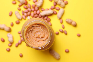 peanut butter on a colored background