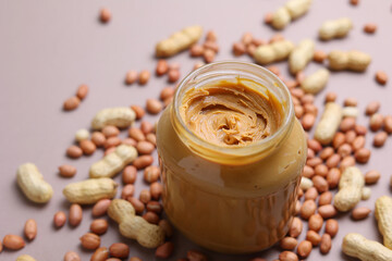 peanut butter on a colored background