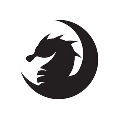 Seahorse logo icon, vector illustration template design